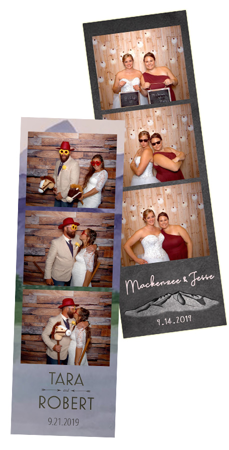 two different wedding photo strips