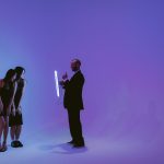 Fun group photo taken with a mobile ring light booth