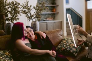 Roaming photo booth attendant capturing guests at a luxury event in Aspen